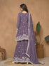 Voilet Faux Georgette Sharara Suit Acy8830 Closure View